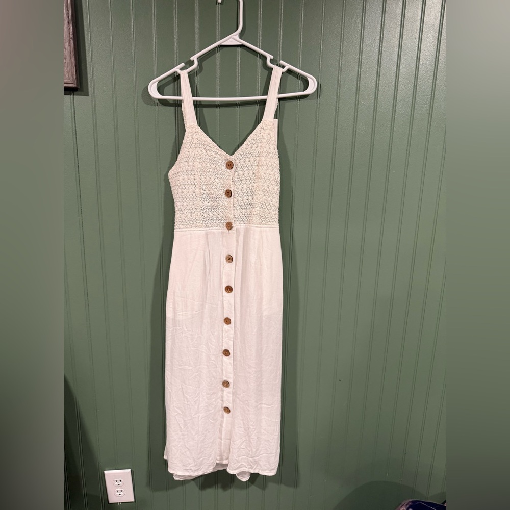 Jessica Simpson Cream Button-Front Midi Dress